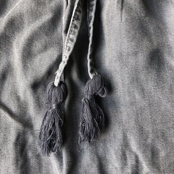 Simply Styled by Sears Womens Medium Long Sleeve Dark Grey Shirt With Tassels - Picture 8 of 10